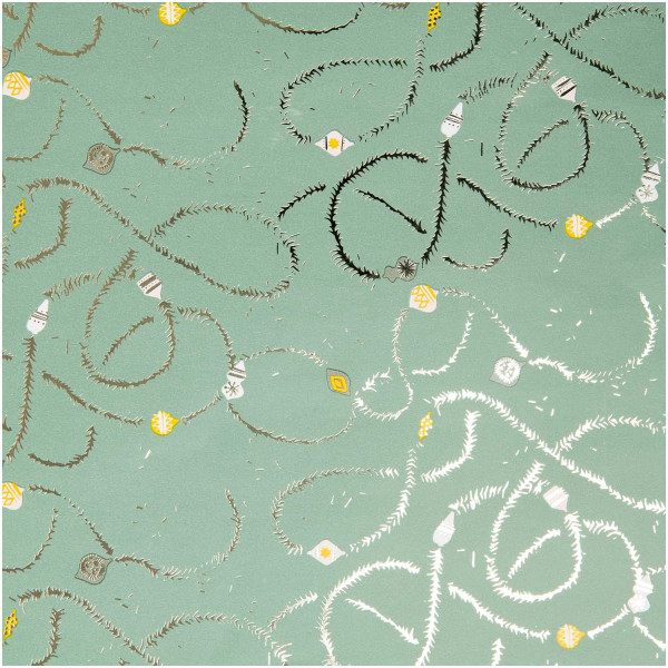 Grünes FSC Geschenkpapier Baumschmuck