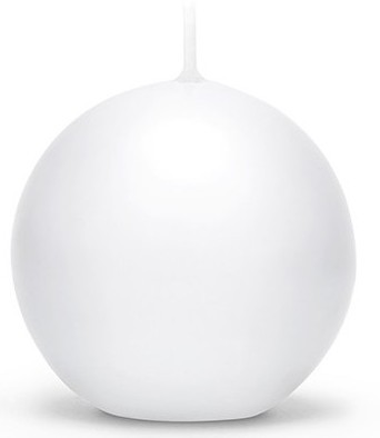 10 Kugelkerzen Torino weiß 6cm