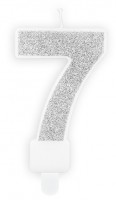 Silberschimmer Tortenkerze 7
