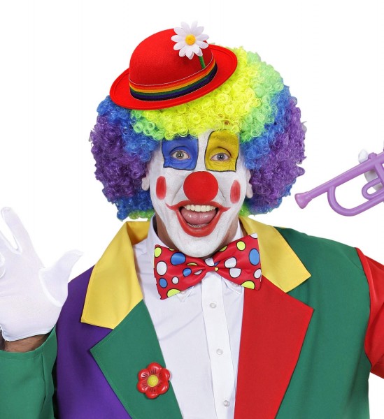 Roter Clown Melonenhut mit Blume 2