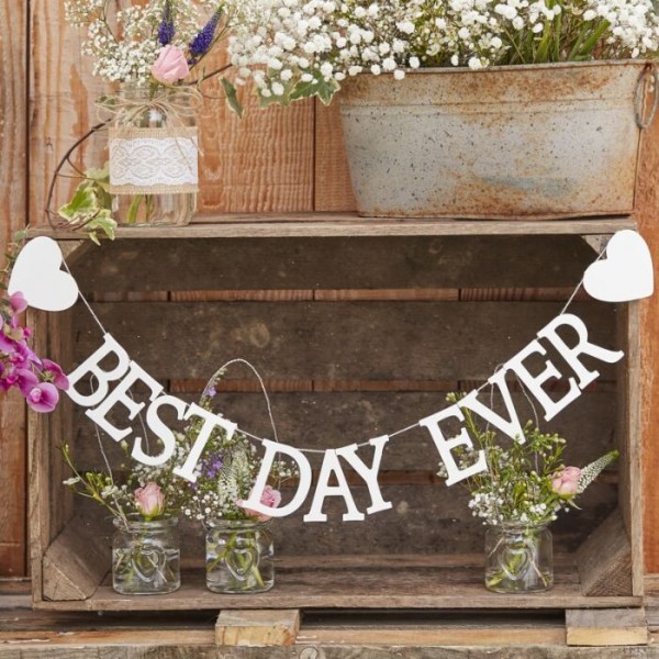 Landliebe Hochzeit Best Day Girlande