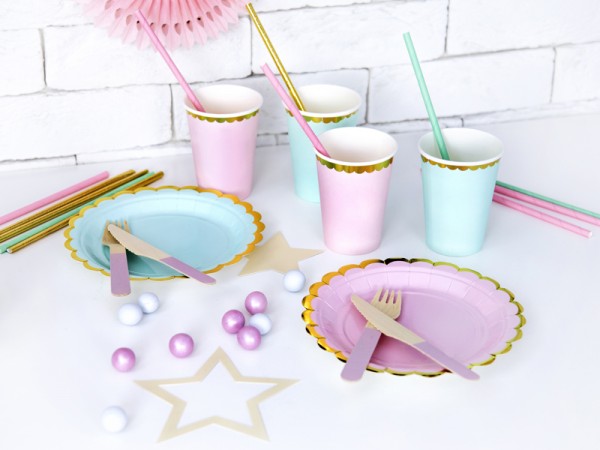 6 Candy Party Pappbecher hellrosa 220ml 4