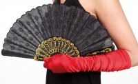 Barock Fächer Giulia schwarz 25cm