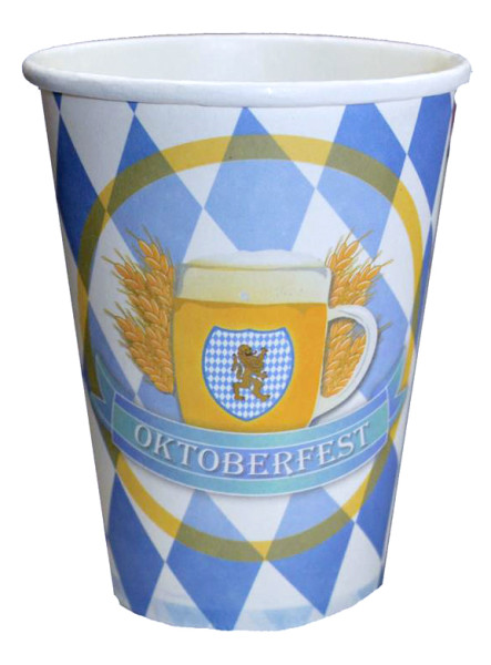 8 Bayrische Oktoberfest Pappbecher