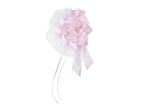 Vorschau: 4 rosa Tüll-Rosen mit Schleife Autoschmuck