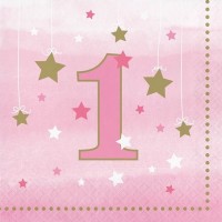 16 Twinkle First Baby Girl Servietten 33cm