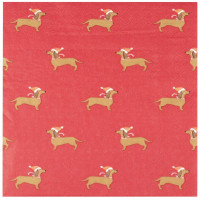 Vorschau: 16 Sausage Dog Weihnachtsserviette 16cm