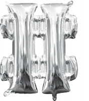 Mini Folienballon Symbol # silber 35cm
