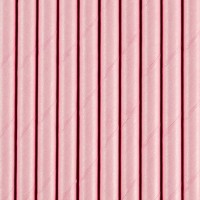 10 Papier Strohhalme rosa 19,5 cm
