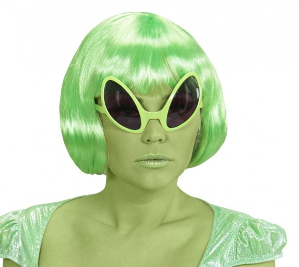 Spacy Alien Sonnenbrille Neon Gelb 2