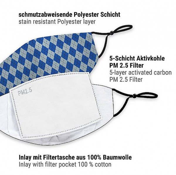 Mund Nasen Maske Zauberschule blau für Erwachsene 4