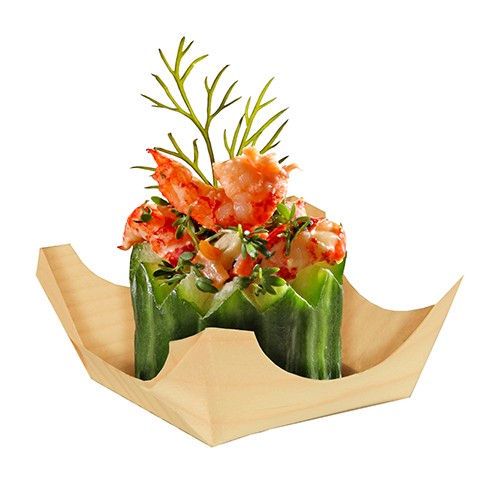 50 Holz Fingerfood Schalen eckig 6 x 6cm