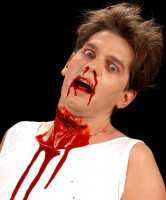 Halloween Horror Kehlenschnitt Kunstnarbe zum Aufkleben Blutig