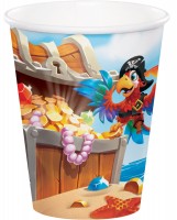 8 Piraten Crew Pappbecher 256ml