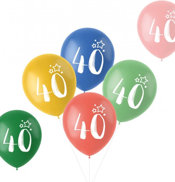 6 Gleeful 40th Birthday Luftballon 33cm