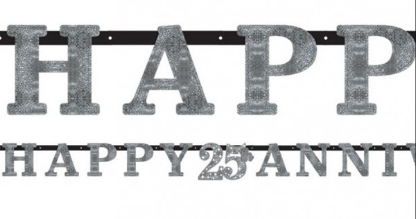Happy 25 Silver Anniversary Hängedekoration