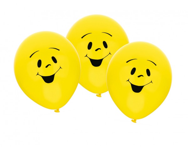6 lachende Smiley Luftballons