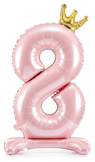 Hellrosa stehender Folienballon Zahl 8