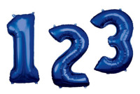 Blauer Zahl 2 Folienballon 86cm