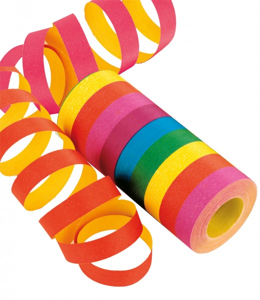 1 Rolle XL Luftschlangen Streifen Spaß