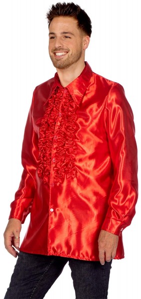 Rotes Rüschenhemd für Herren