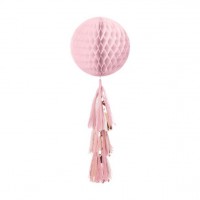 Wabenball mit Quasten roségold pastell 71cm