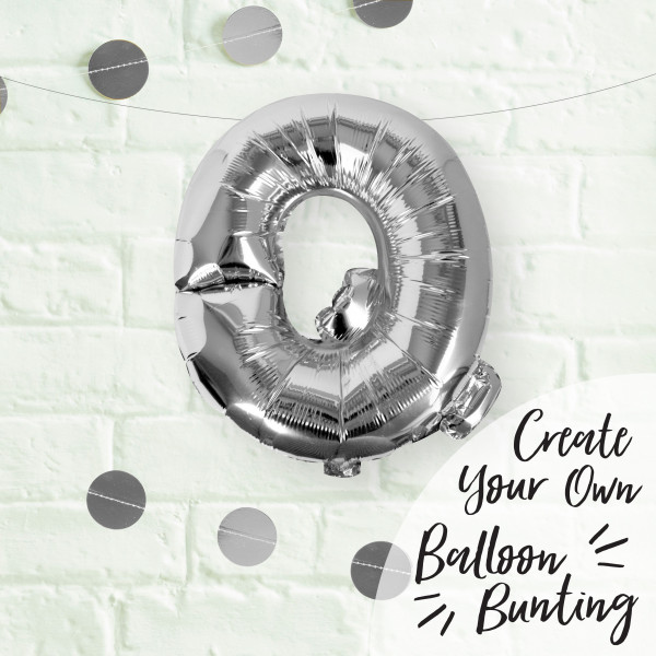 Silberner Q Buchstaben Folienballon 40cm
