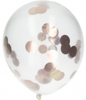 Ballon 4er Set mit Rose Gold Konfetti 30cm