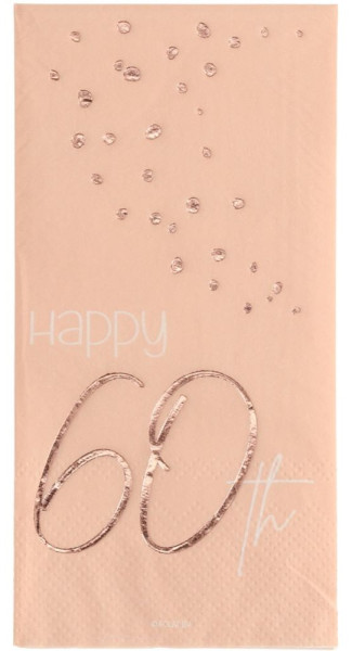 10 Rosy Blush 60th Birthday Servietten 33cm 2
