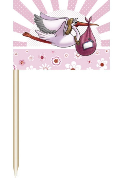 Baby Girl Cocktail Sticks Storchmotiv