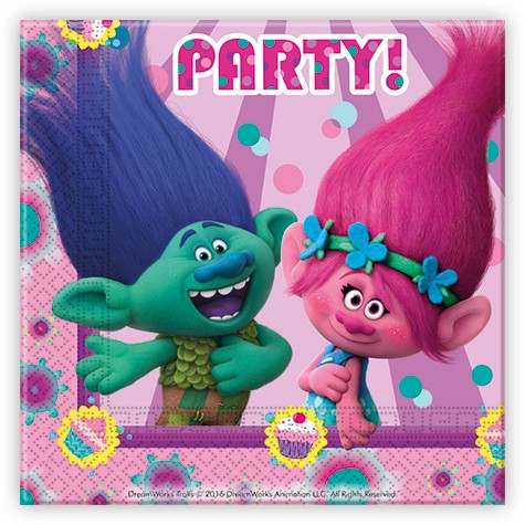 20 Trolls Party Papier Servietten 33x33cm
