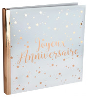 Joyeux Anniversaire Gästebuch weiß-roségold 24cm