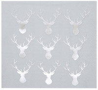 Vorschau: 20 Silberne Mindful Christmas Hirsch Servietten