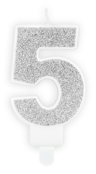 Silberschimmer Tortenkerze 5