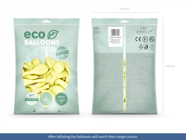 100 Eco Pastell Ballons creme 30cm 2