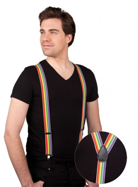 Flippige Regenbogen Hosenträger