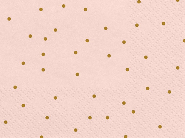 20 Rosa Golden Dots Servietten 33cm