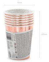 Vorschau: 6 Happy Birthday Becher Rosègold 260ml