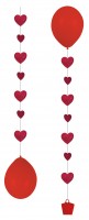 3 Romantische Ballon Herzanhänger 1m