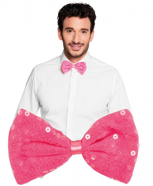 Pinke Paillettenbesetzte Fliege