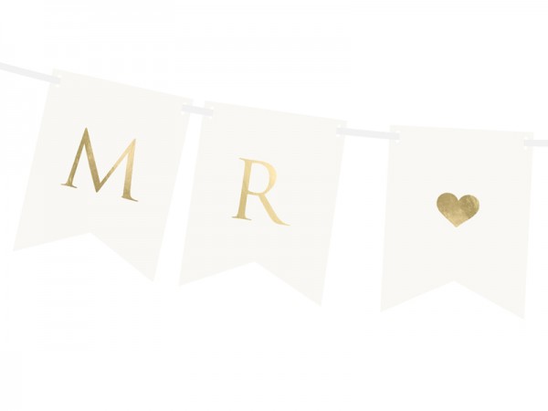 DIY Girlande Mr & Mrs weiß 85cm 3