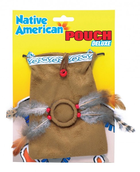 Indianische Tasche Mit Perlen Und Federn