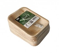 Vorschau: 25 Palmblatt Teller Verdi rechteckig 16 x 12cm