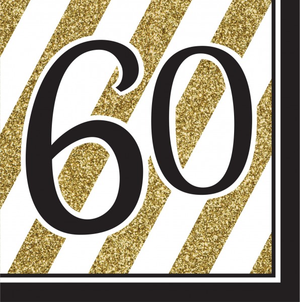 16 Magical 60th Birthday Servietten 33cm