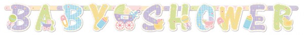 Niedliche Baby Shower Girlande Pastell 200cm