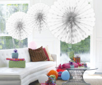 Fächer Honigwaben weiß 45cm