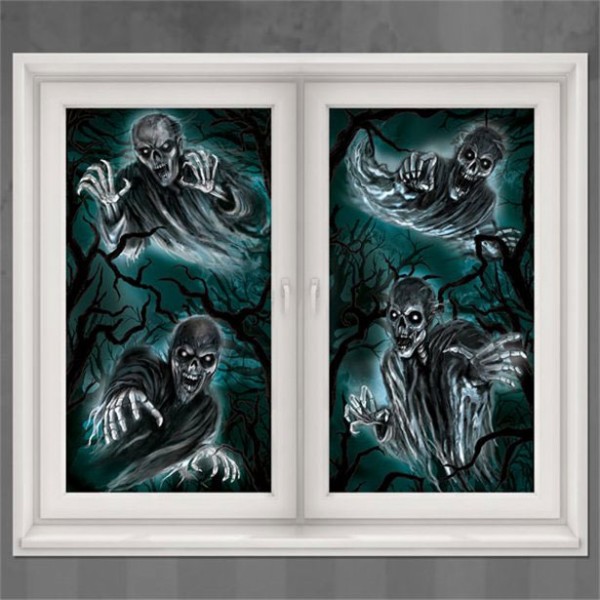 2 Halloween Geister Fensterbilder 165x85cm