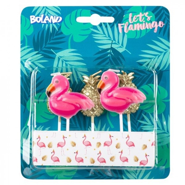 5 Party Flamingo Tortenkerzen