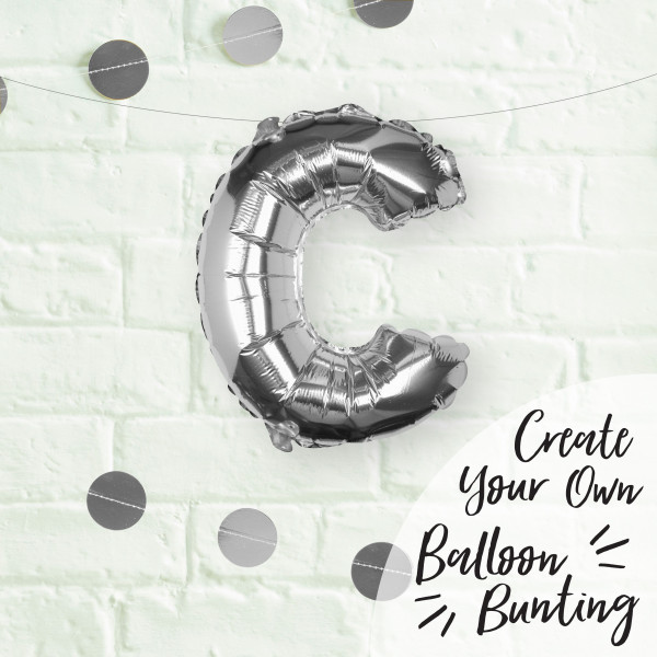 Silberner C Buchstaben Folienballon 40cm