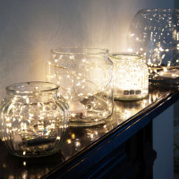 Vorschau: LED Drahtlichterkette warmweiß 3m